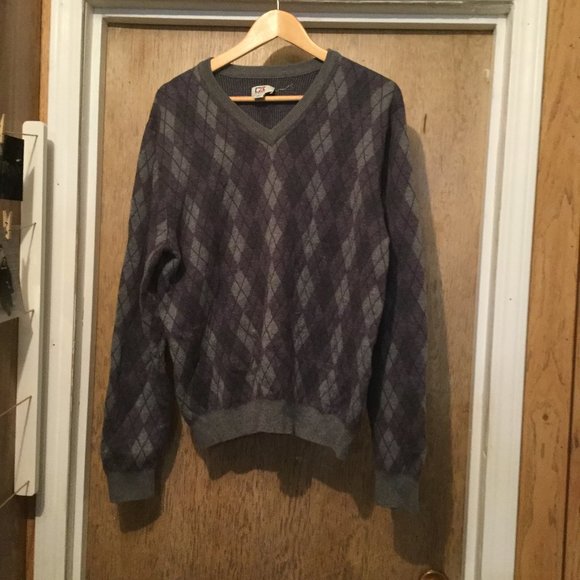 Cutter & Buck argyle print cotton and silk super soft sweater - Picture 1 of 5